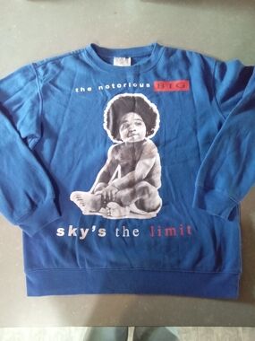 Blue Graphic Crewneck Sweatshirt - The Notorious BIG, Skys The Limit